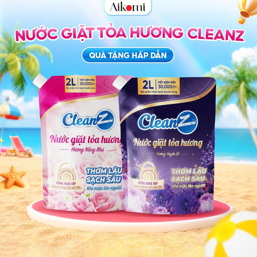Nước Giặt Xả Tỏa Hương CleanZ Công Nghệ Sạch Sâu, Đánh Bay Vết Bẩn, Hương Thơm Mềm Mại, Bảo Vệ Màu Q
