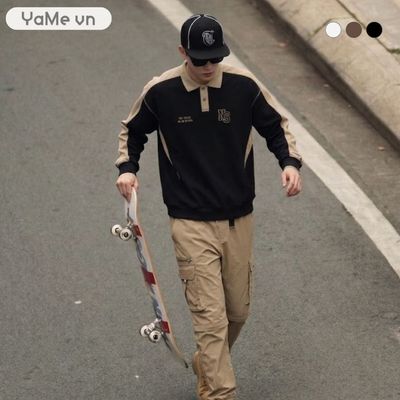 Áo Polo Nam Tay Dài Cotton Phối The No Style 181 Dáng Rộng Rãi F4 23404 |YaMe|