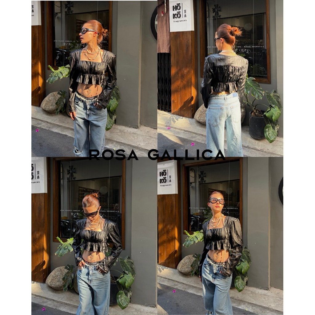Ophelia Top - Áo croptop cổ vuông