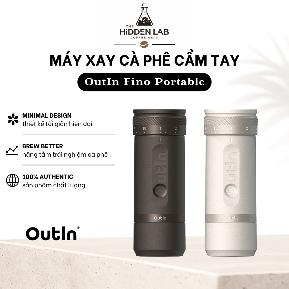 (BẢO HÀNH 1 NĂM) Máy xay điện cầm tay Outin Fino với 28 cỡ xay đa dạng,Cối xay điện OutIn Fino Porta