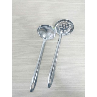 Combo 2 Vá lẩu 7cm / 2 vá lỗ inox cán dài ( ngang 7cm - cán dài 22cm)