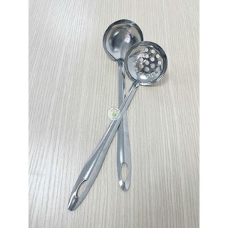 Combo 2 Vá lẩu 7cm / 2 vá lỗ inox cán dài ( ngang 7cm - cán dài 22cm)