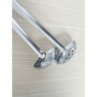 Combo 2 Vá lẩu 7cm / 2 vá lỗ inox cán dài ( ngang 7cm - cán dài 22cm)