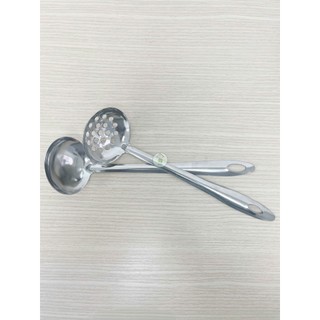 Combo 2 Vá lẩu 7cm / 2 vá lỗ inox cán dài ( ngang 7cm - cán dài 22cm)