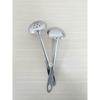 Combo 2 Vá lẩu 7cm / 2 vá lỗ inox cán dài ( ngang 7cm - cán dài 22cm)