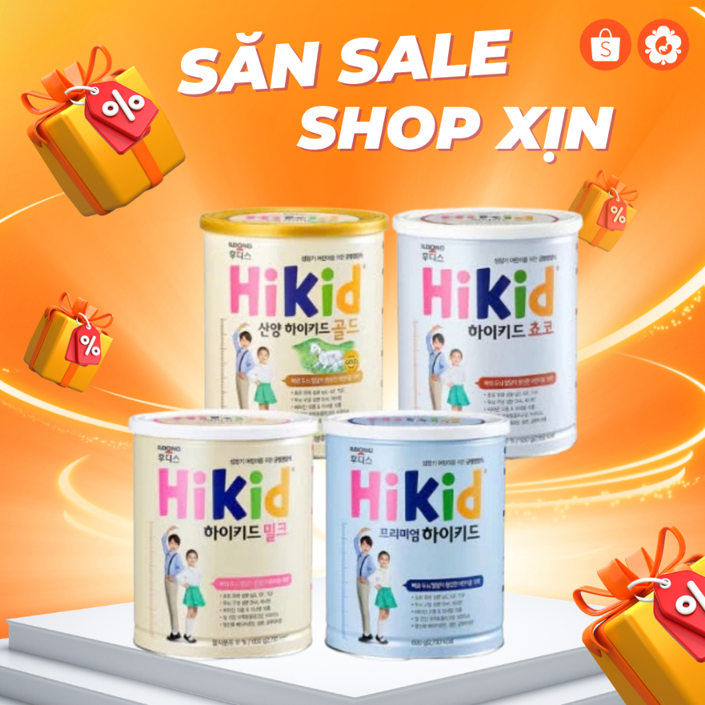 Sữa Hikid tách béo /Hikid premium vani-socola/Hikid Dê tăng chiều cao cân nặng cho bé hộp 600g