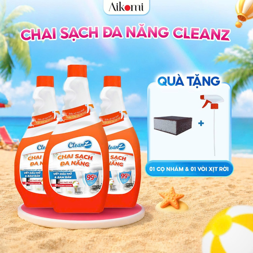 [Top Value] Chai Sạch Nhà Và Bếp Cleanz Làm Sạch Dầu Mỡ, Vết Ố Vàng Dung Tích 450ml