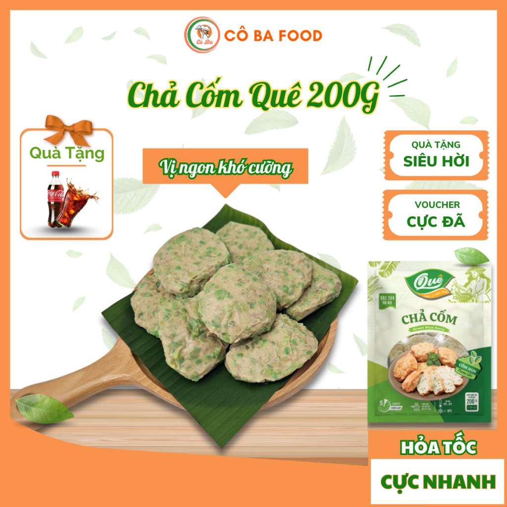 [Siêu Tốc 1H] Chả Cốm Làng Vòng 200G- Chả Cốm Quê Chuẩn Vị Hà Nội