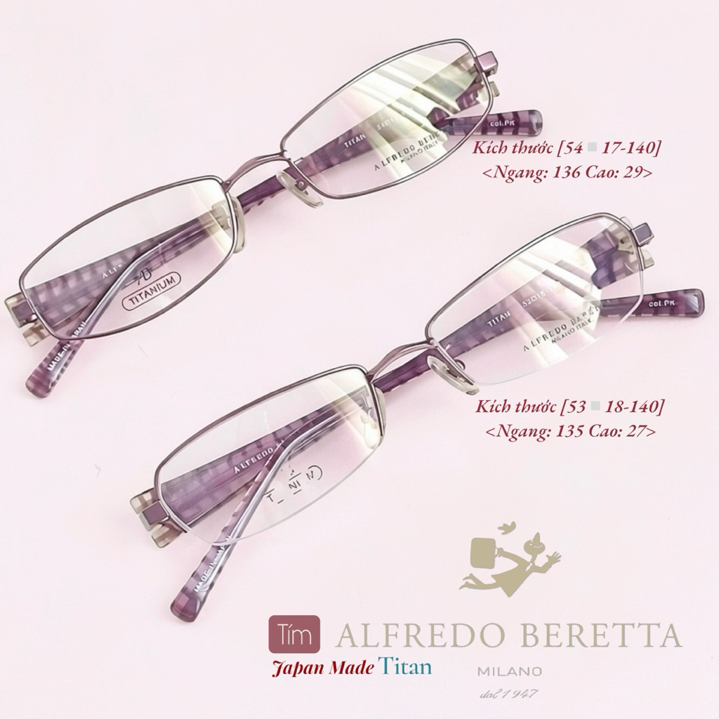 Kính gọng hiệu ALFREDO BERETTA AB-8023/8027 Sz135-136 🌸💎