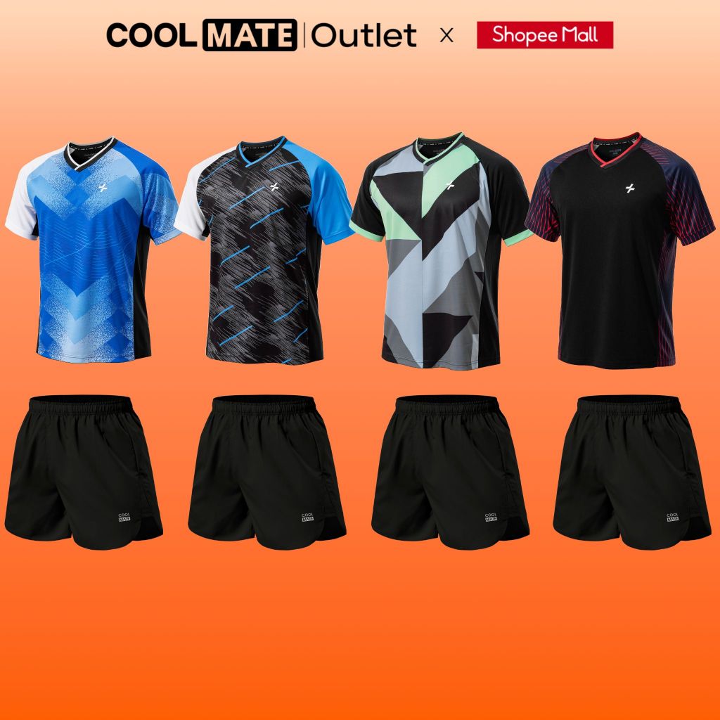 Bộ Đồ Thể Thao Nam Cooolmate Cầu Lông, Pickleball Áo thun Racquet và Quần Short Economy II