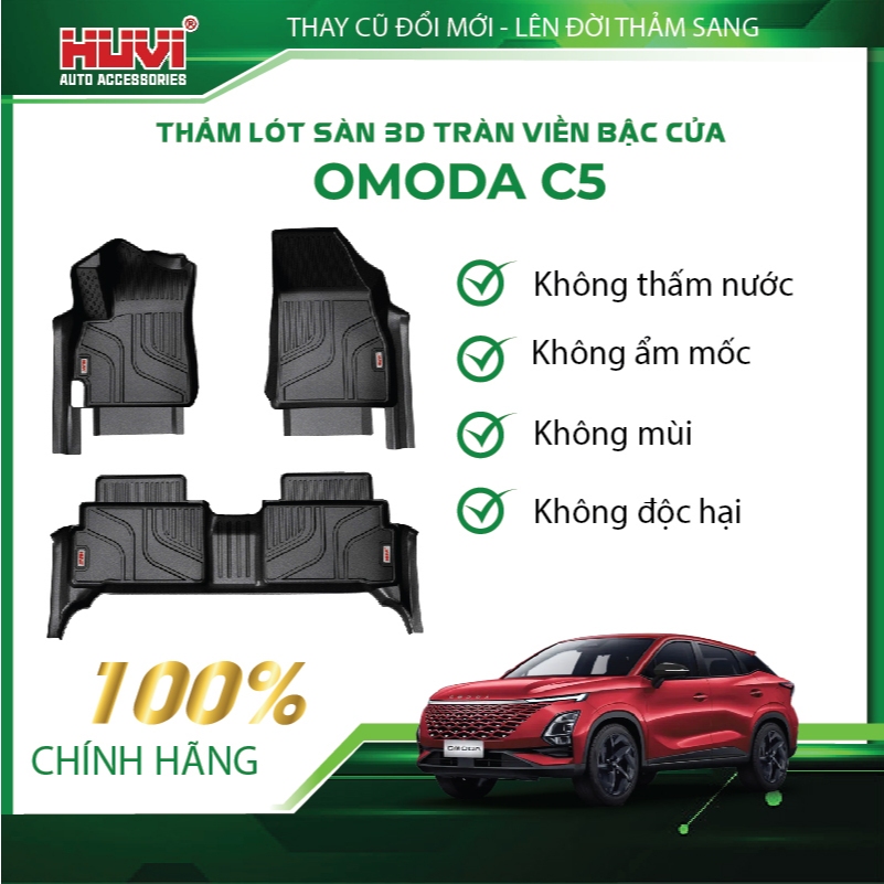 |TẶNG LÓT RỐI| Thảm lót sàn ô tô Omoda C5 2026 tràn viền bậc cửa Huvi
