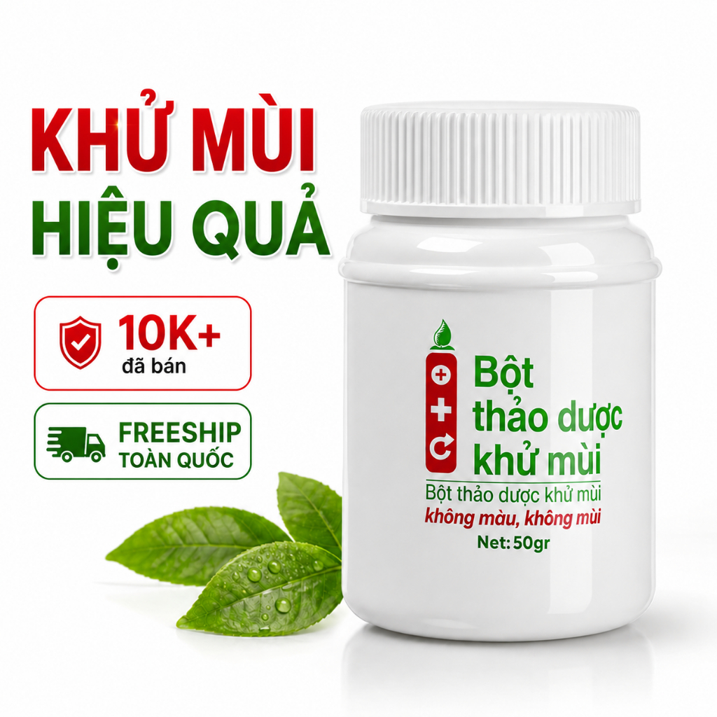 Thảo Dược Khử Mùi Hôi Nách Hôi Chân Hoạt Thạch Tán ngăn mùi hôi thâm nách giảm tiết mồ hôi vàng áo nhumyt