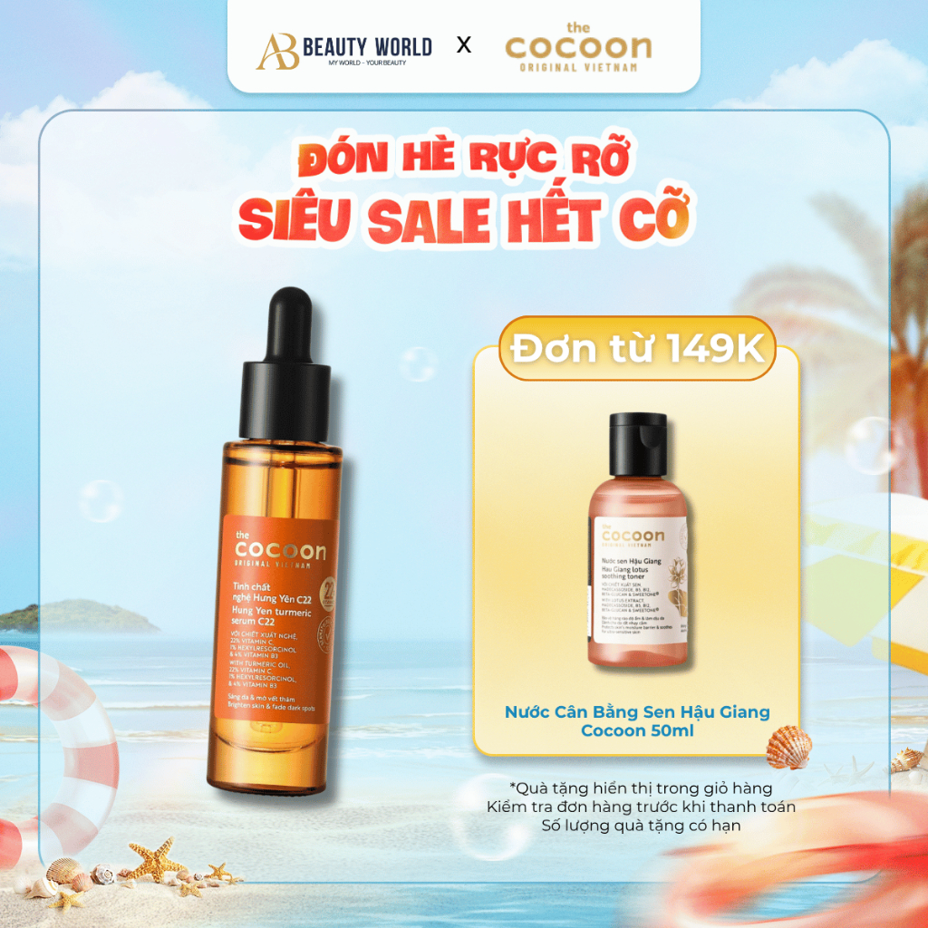 Tinh Chất Nghệ Hưng Yên Cocoon Turmeric Serum C22 30ml | AB BEAUTY WORLD