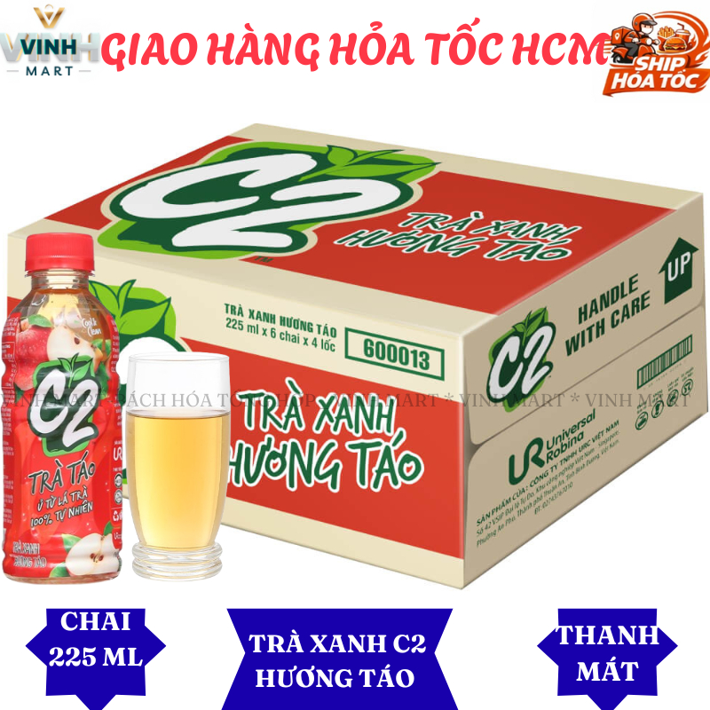 Trà Xanh C2 Hương Táo Thùng 24 Chai 225Ml