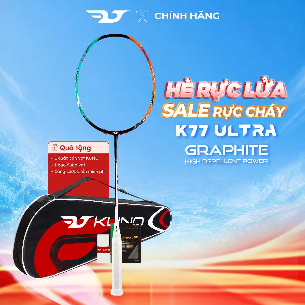 Vợt Cầu Lông KUNO K77 ULTRA Chính Hãng – Thiên Công Tốc Độ, Trợ Lực Tốt, Full Carbon 4U Cao Cấp Được