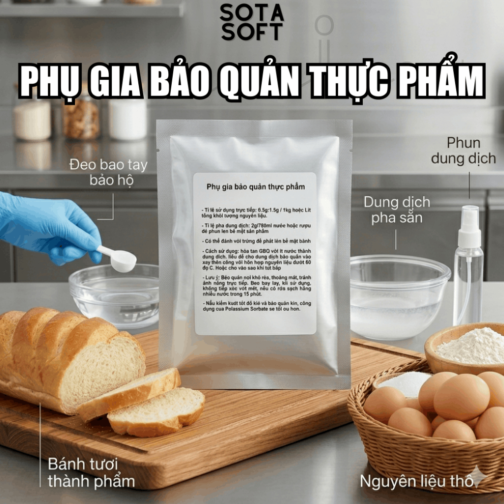 Chất Bảo Quản, Phụ Gia Chống Mốc Cho Thực Phẩm, Bánh Trung Thu Trái Cây, Nước Uống Potassium Sorbate
