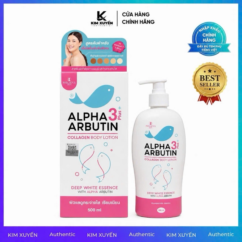 Sữa dưỡng thể body Precious Skin Alpha Arbutin 3Plus+ Collagen 500ML