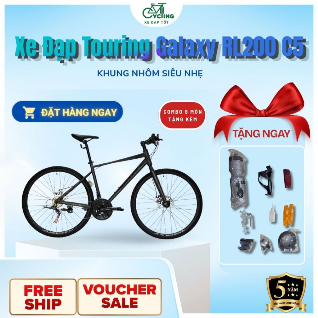 Xe Đạp Touring Galaxy RL200 C5 2026 - Xe Thể Thao 700C 21 Tốc Độ Khung Nhôm Siêu Nhẹ