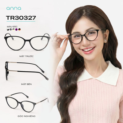 Kính mắt thời trang nữ ANNA dáng mắt mèo chất liệu nhựa mix kim loại trendy cá tính OL 30327