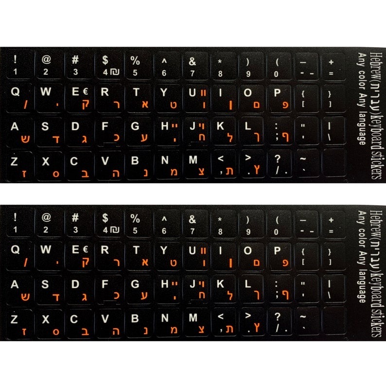 Miếng Sticker Dán Bàn Phím Song Ngữ Tiếng Tây Ban Nha (Spanish) - Ả Rập (Arabic) - Do Thái (Hebrew) 