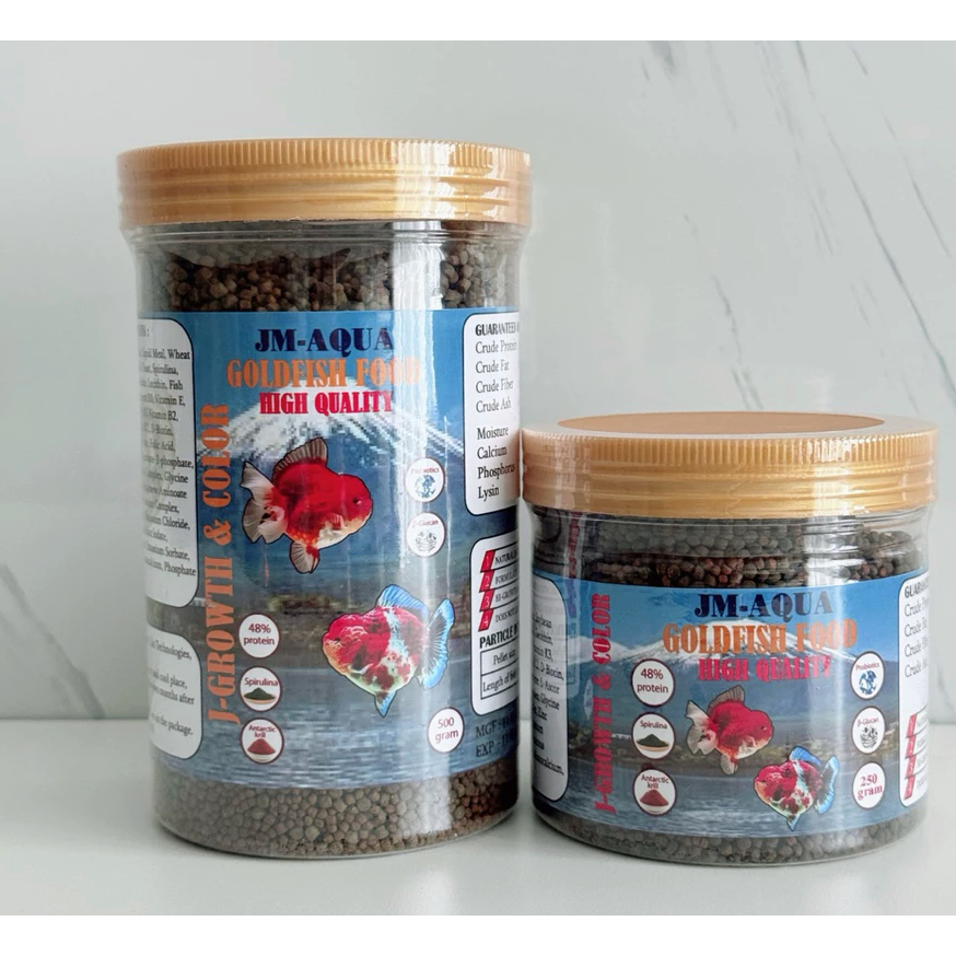 [HỎA TỐC] THỨC ĂN CHO CÁ VÀNG, CÁ CHÉP SƯ TỬ, PHI TẦN, HẠT CHÌM - JM AQUA – GOLDFISH FOOD - 500G