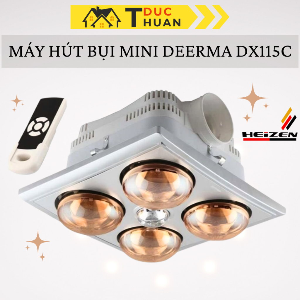 Đèn sưởi nhà tắm 4 bóng âm trần LED Heizen HE9 / HE4BR - Điều khiển từ xa