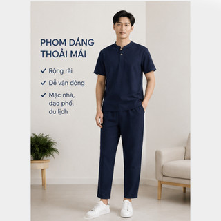 BỘ ĐŨI NAM MÀU TÍM THAN CAO CẤP – THOÁNG MÁT, ĐƠN GIẢN NHƯNG CỰC KỲ TINH TẾ
