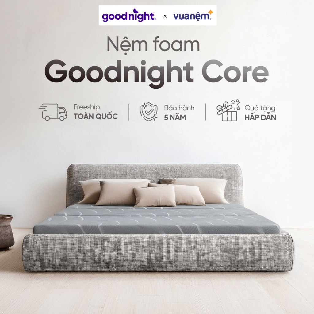 Nệm Gấp 3 Vua Nệm Goodnight Core (Akita) 8cm, Nệm Foam gấp gọn, đệm gấp gọn, đệm sinh viên