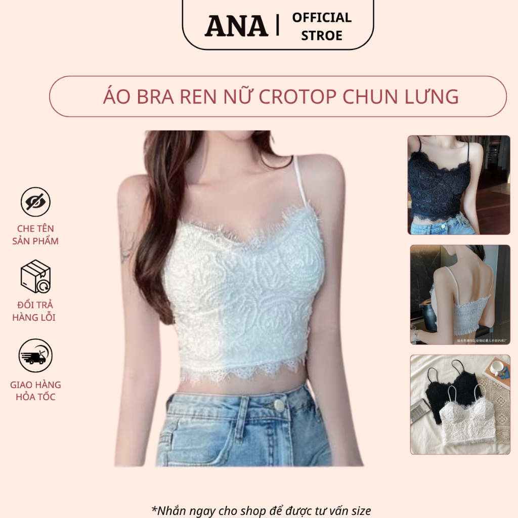 Áo Bra Ren Nữ Crotop Siêu Hot Chun Lưng Yuki Store 1720