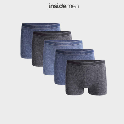 Combo 5 Quần Lót Boxer Nam INSIDEMEN Polyamide Mềm Mại Cạp Chun IBX005EXP05