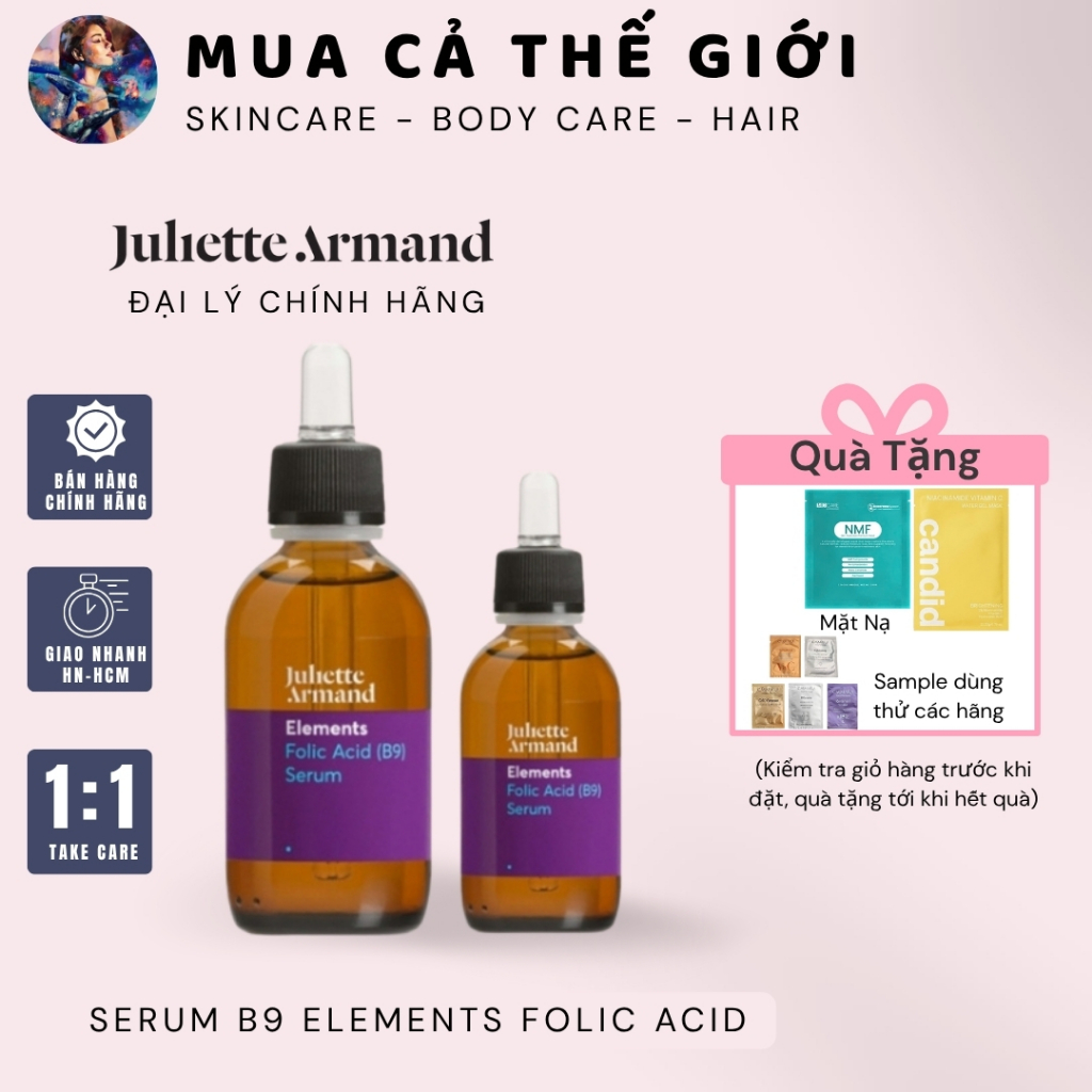 [HÀNG CÔNG TY] Serum B9 Elements Folic Acid Juliette Armand | Tinh chất phục hồi, dịu da, giảm kích 