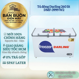 DMF-3999W2 Tủ Đông Mát Darling 260 Lít 2 Ngăn Đông/Mát, Dàn Lạnh Ống Đồng, Tiết Kiệm Điện DMF-3999W2