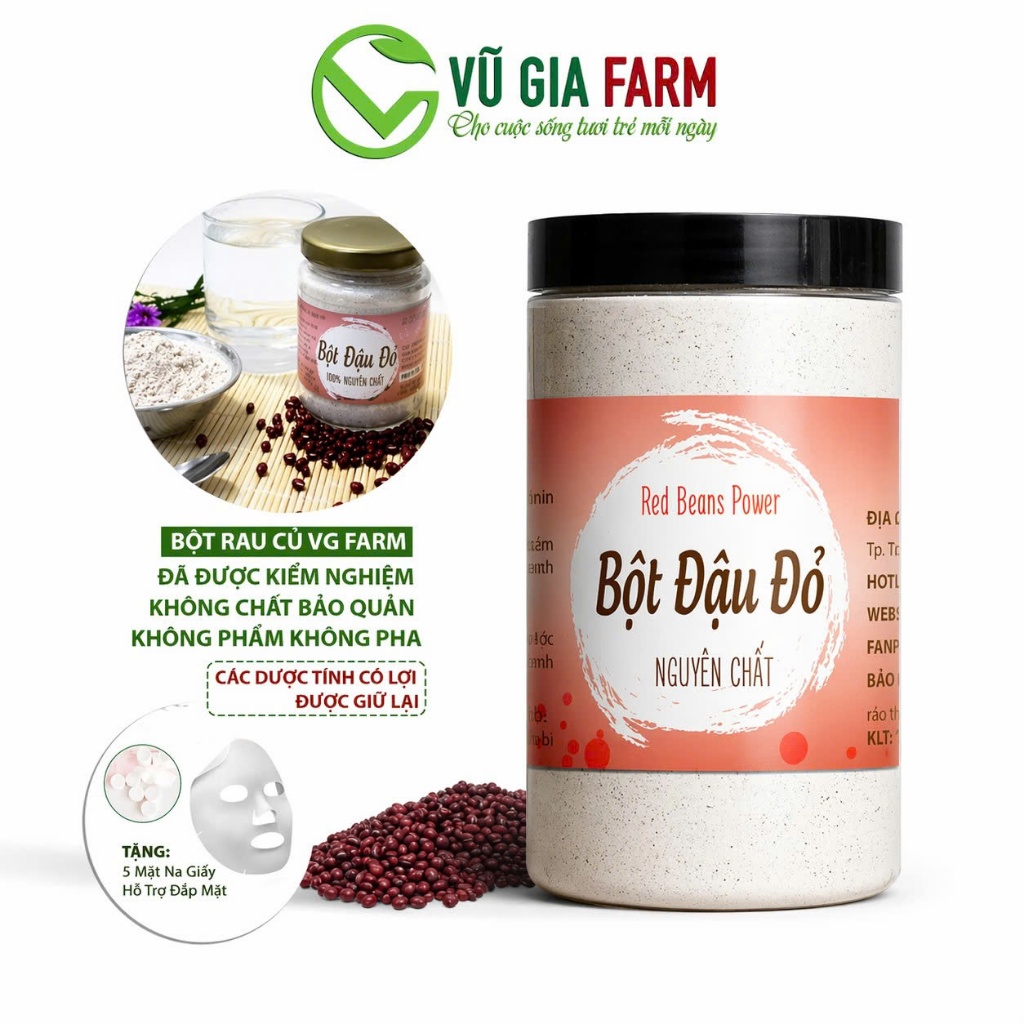 Bột Đậu Đỏ Nguyên Chất Vũ Gia (100g/ hũ)