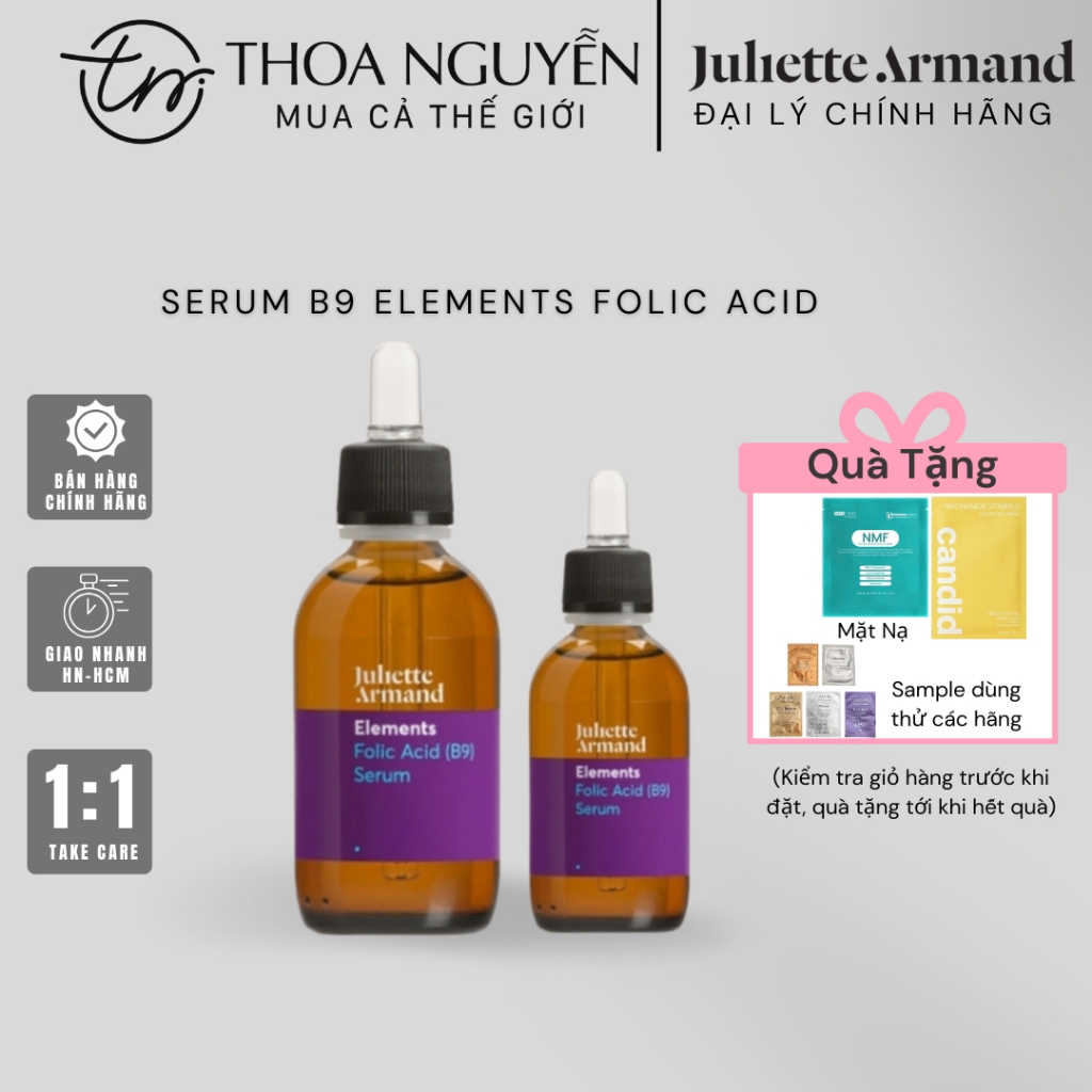 [HÀNG CÔNG TY] Serum B9 Elements Folic Acid Juliette Armand | Tinh chất phục hồi, dịu da, giảm kích 