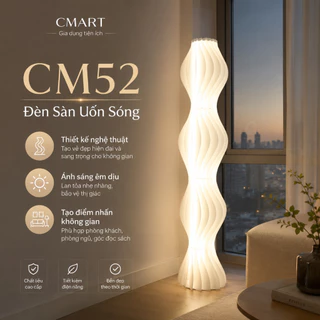 𝐂𝐌𝐀𝐑𝐓.𝐆𝐢𝐚 𝐝𝐮̣𝐧𝐠 Đèn Cây Đứng Đèn Sàn Dáng Cao Xếp Ly Thân Lượn Sóng Đèn Hình Sóng Nước CM52
