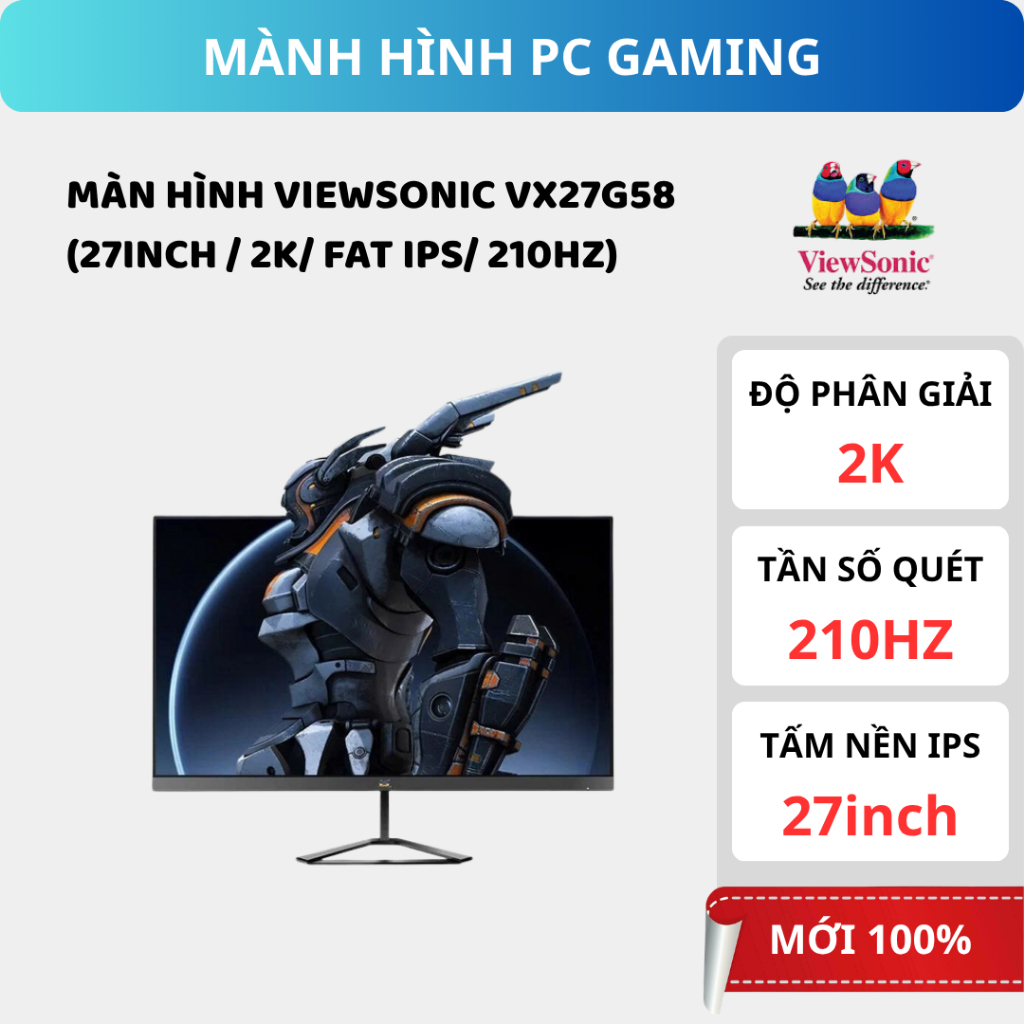 Màn Hình Gaming ViewSonic VX27G58 27 Inch 2K QHD Fast IPS 210Hz 1ms HDR Chuyên Game New