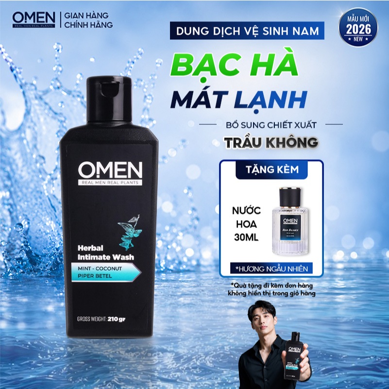 Dung Dịch Vệ Sinh Nam OMEN Trầu Không Giúp Làm Sạch, Kháng Khuẩn, Khử Mùi  - Chai 210g