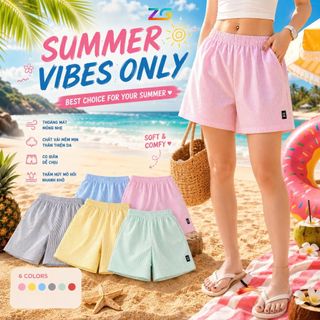 Combo Quần Short Unisex Nam Nữ Chất Liệu Vải Oxford Họa Tiết Kẻ Sọc Phong Cách Trẻ Trung Năng Động QZG05.