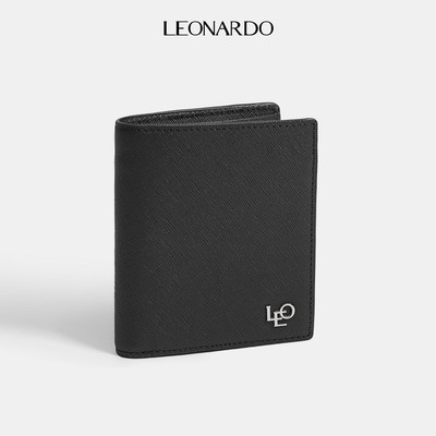 Ví da nam Leonardo Ví ACE dáng đứng da Saffiano sang trọng bền đẹp chống xước dùng hằng ngày quà tặng