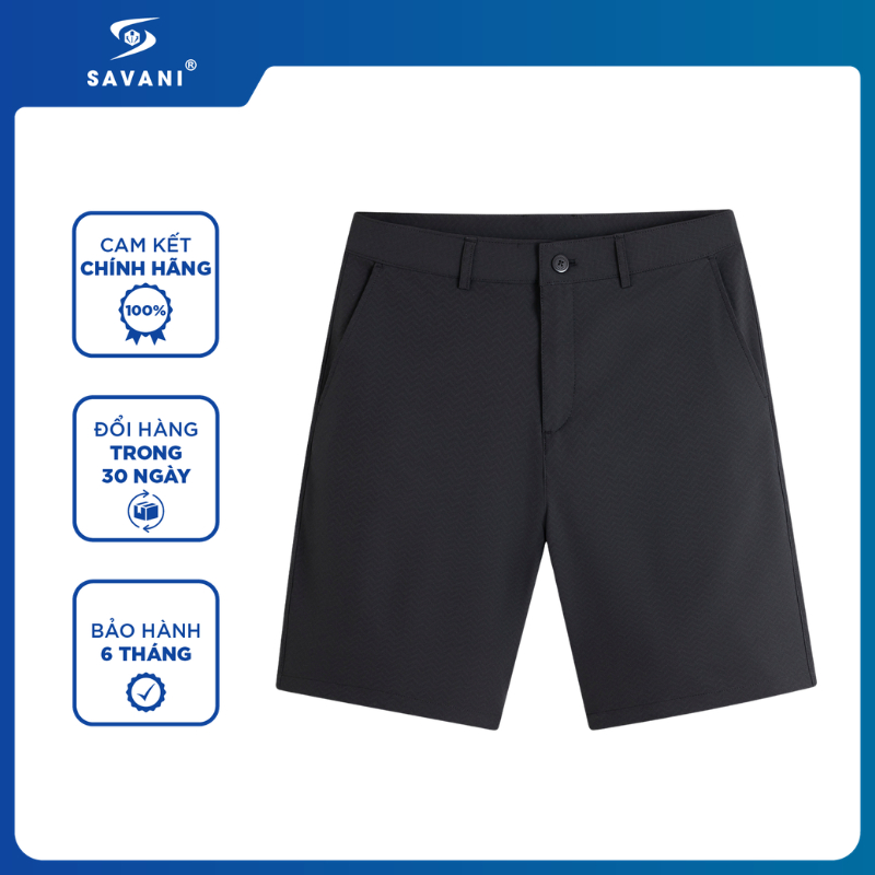 Quần Short Gió Nam Cạp Âu SAVANI, Chất Vải Gió Mềm Mát, Không Nhăn, Đứng Form MSGA020S6