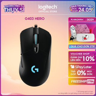 Chuột gaming có dây rgb logitech g403 hero - cảm biến 25k, công thái học, nhẹ 87g