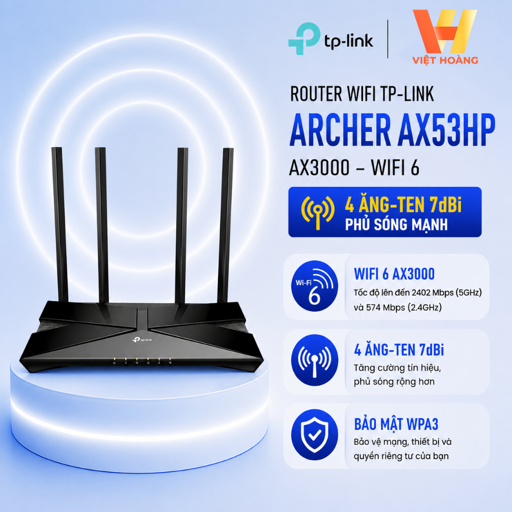 [AX3000]TP-Link Archer AX53HP Router Wi-Fi 6 Băng Tần Kép AX3000