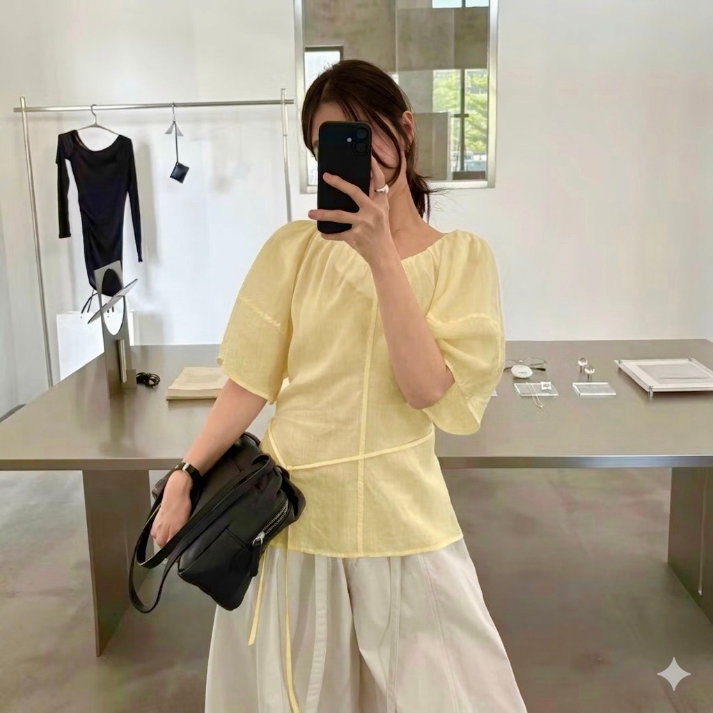𝗜𝗻𝘁𝗼 𝗟𝗶𝗻𝗲𝗻- | BEELY | Áo Linen chiết eo