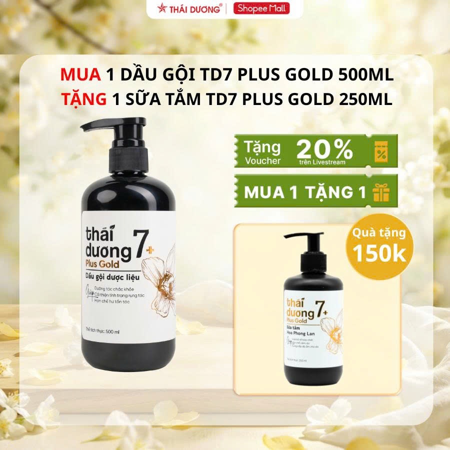 [SALE 15-5 ] Mua Dầu gội 7 Plus Gold 500ml/2 chai 250ml Tặng 1 sữa tắm 7 Plus Gold 250ml/sữa tắm 7 P