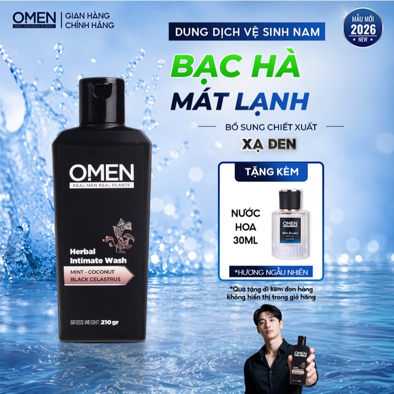 Dung Dịch Vệ Sinh Nam OMEN Xạ Đen Kháng Khuẩn Khử Mùi  - Chai 210g