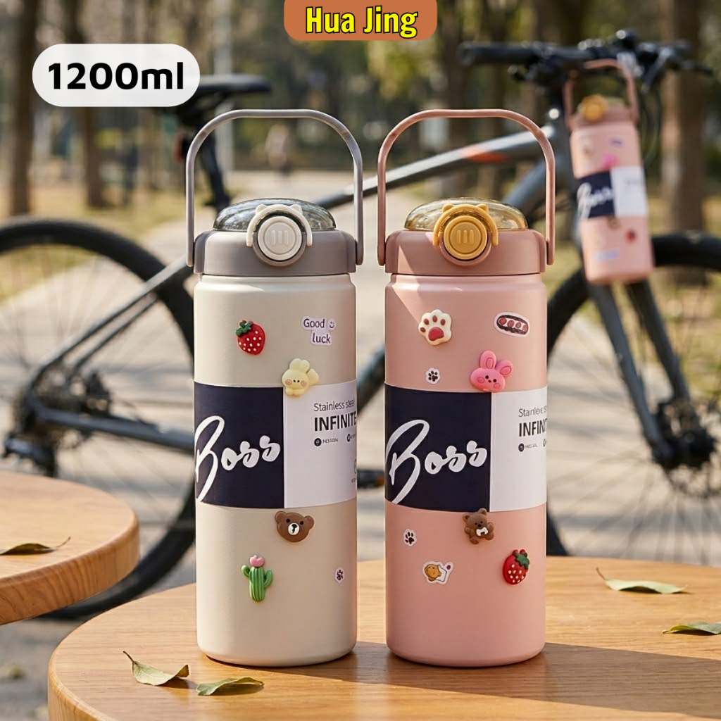 Bình giữ nhiệt Boss Infinite dung tích 1200ml đi làm đi học thể thao giữ nhiệt nóng lạnh 24h có ống 