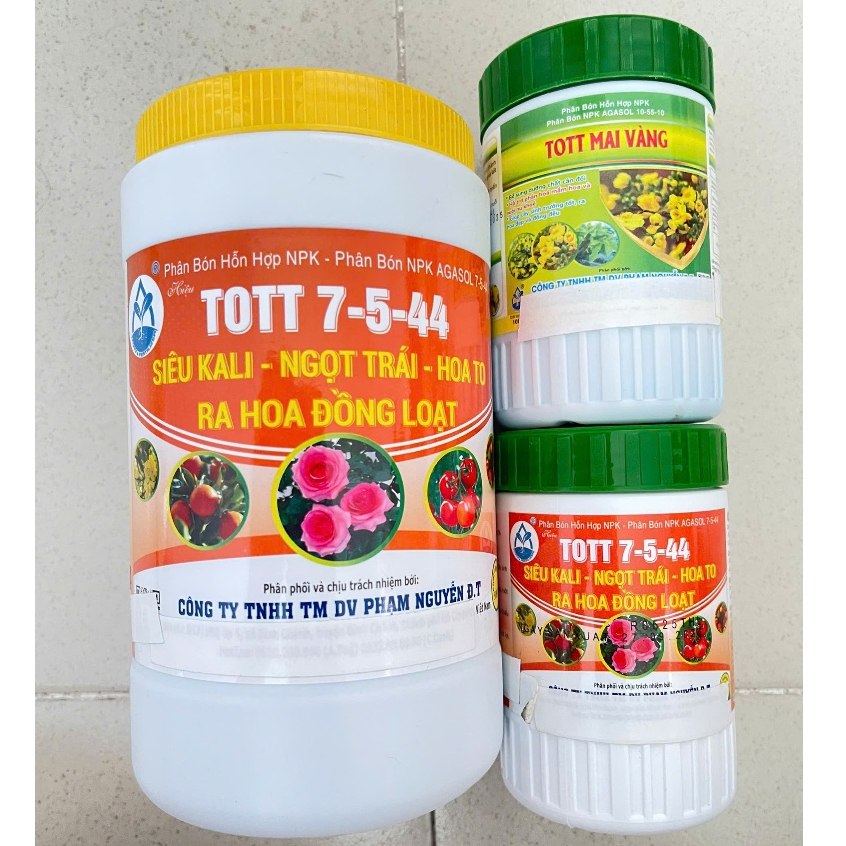COMBO Siêu KALI 7-5-44 500g + TOTT MAI VÀNG 100g + Siêu KALI 7-5-44 100g