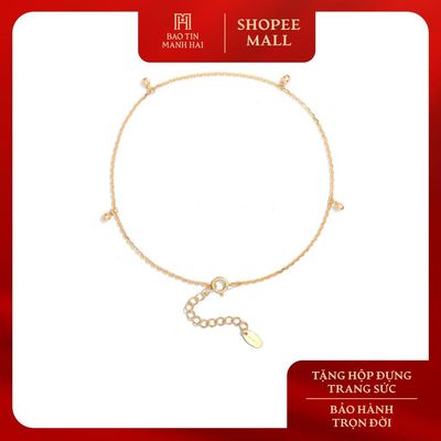 Lắc chân vàng 10K Bảo Tín Mạnh Hải thiết kế charm bi rơi nhỏ xinh PYLCV10KD0-605001