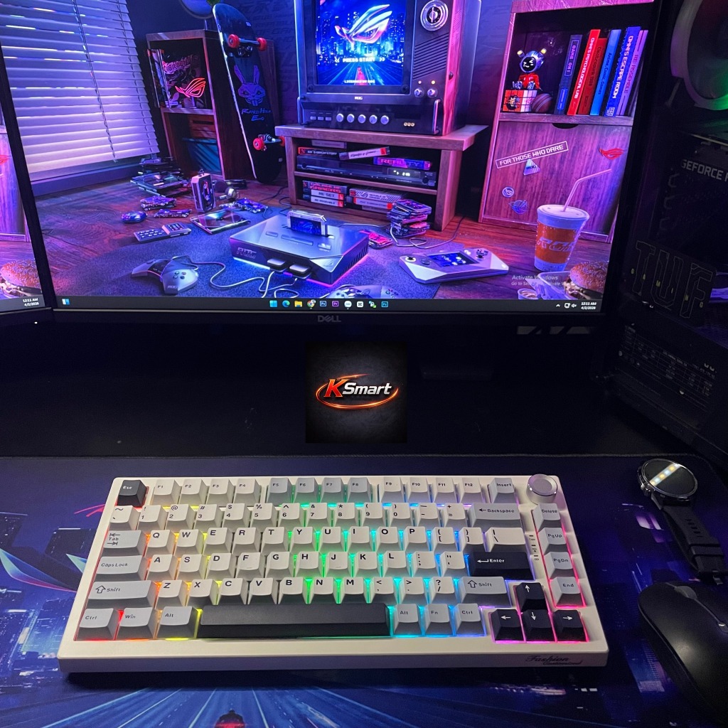 Bàn phím cơ Atas K81 không dây 3 mode - Ksmart - Mạch Xuôi - Hỗ trợ hotswap 5 pin - LED RGB