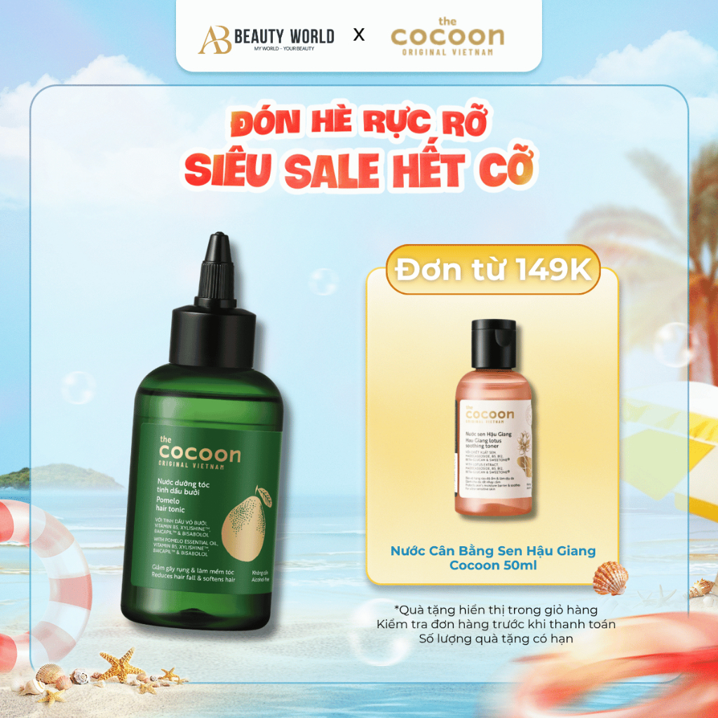 Nước Dưỡng Tóc Tinh Dầu Bưởi Cocoon Pomelo Hair Tonic 140ml | AB BEAUTY WORLD